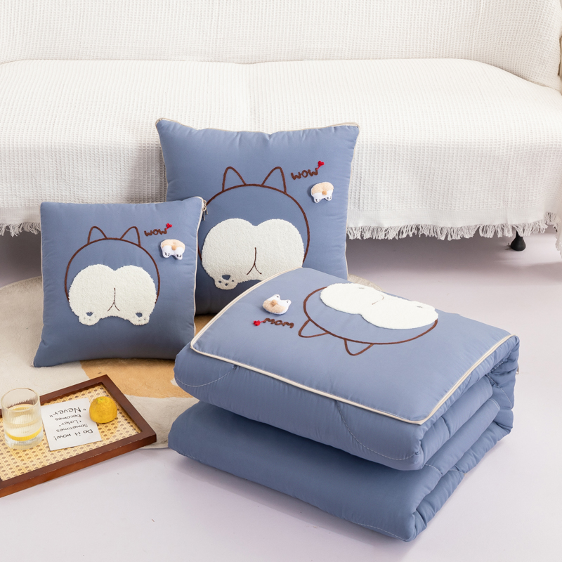 夏凉被抱枕被子两用办公室午睡枕头车载毯子二合一折叠靠枕夏季女