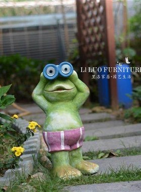 尾货守望小卫士青蛙太阳能电子夜灯花园庭院落地装饰品摆件杂货