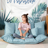 布艺折叠办公室多功能沙发床两用简易双人三人懒人椅小户型客厅