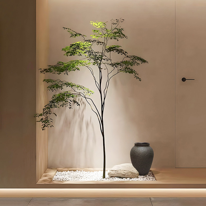 森空间仿真绿植榕树装饰诧寂风格大型假树微景观角落玄关造景植物