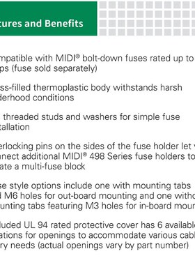 littelfuse04980900ZXT力特 32V螺栓固定式大电流保险丝座4980900