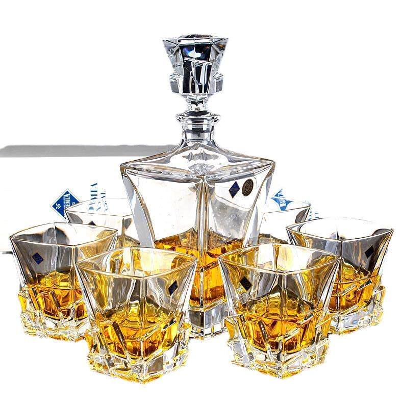捷克波西米亚BOHEMIA进口水晶玻璃洋酒杯威士忌杯酒具七件套装