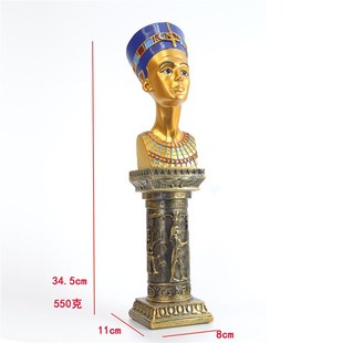 创意埃及图坦卡蒙国王头像客厅酒店装饰品法老头像艳皇后摆件家居