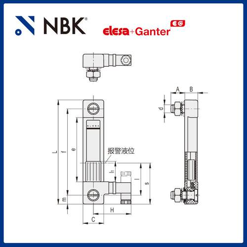 NBK ELESA HCV-E-ST透明聚酰胺基高科技聚合体电控油位指示器耐热