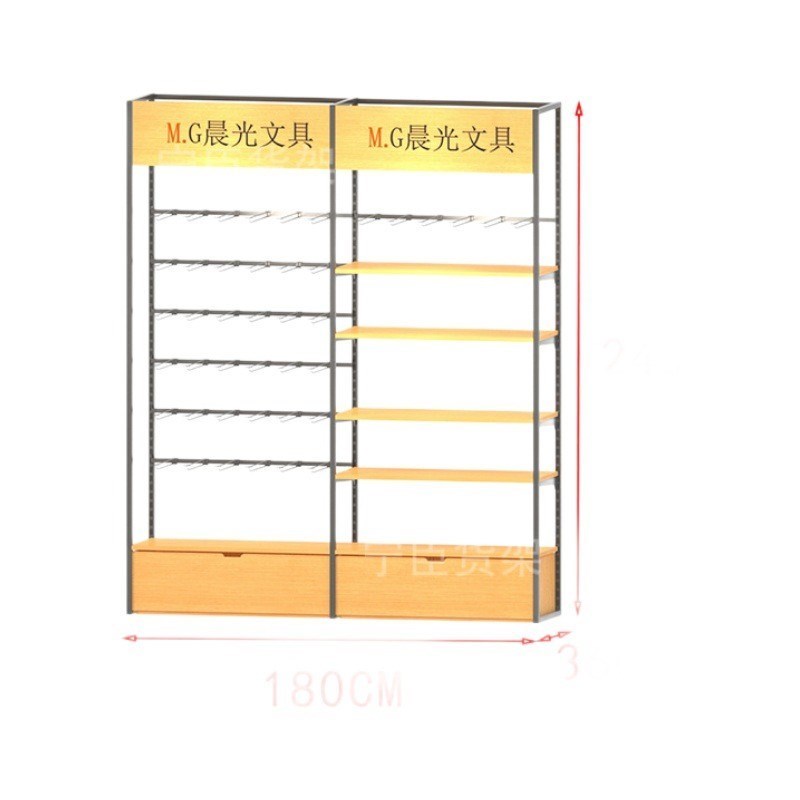 百货文具店货架超市商场展示架精品饰品玩具便利店陈列架整店设计