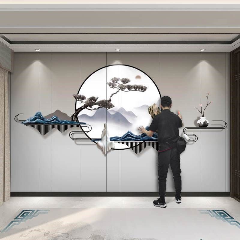 新款竹木纤维电视背景墙集成墙板客厅沙发影视墙护墙板卧室床头装