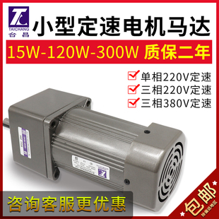 减速电机220V交流正反转三相380v低速定速齿轮微型马达小型电机
