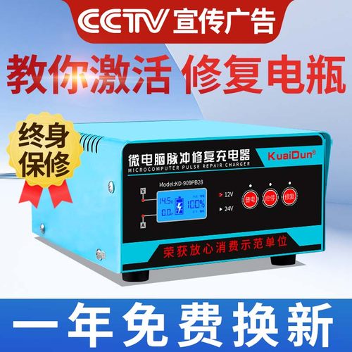 进口电瓶充电器智能脉冲修复老式充电机12v汽车电瓶充电器便携式v