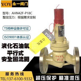 YOY永一AHN42F 安全回流阀 P18C液化石油气站罐泵铸钢法兰平行式