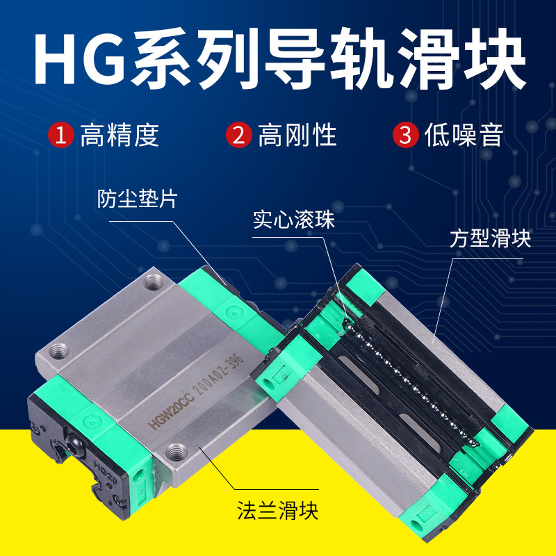 国产直线导轨滑块上银互换滑轨线轨HGH15/HGW20/25/30/35/45/CA