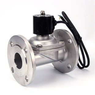 304不锈钢2W法兰电磁阀水阀开关阀常闭常开型220V 4分6分1寸 24V