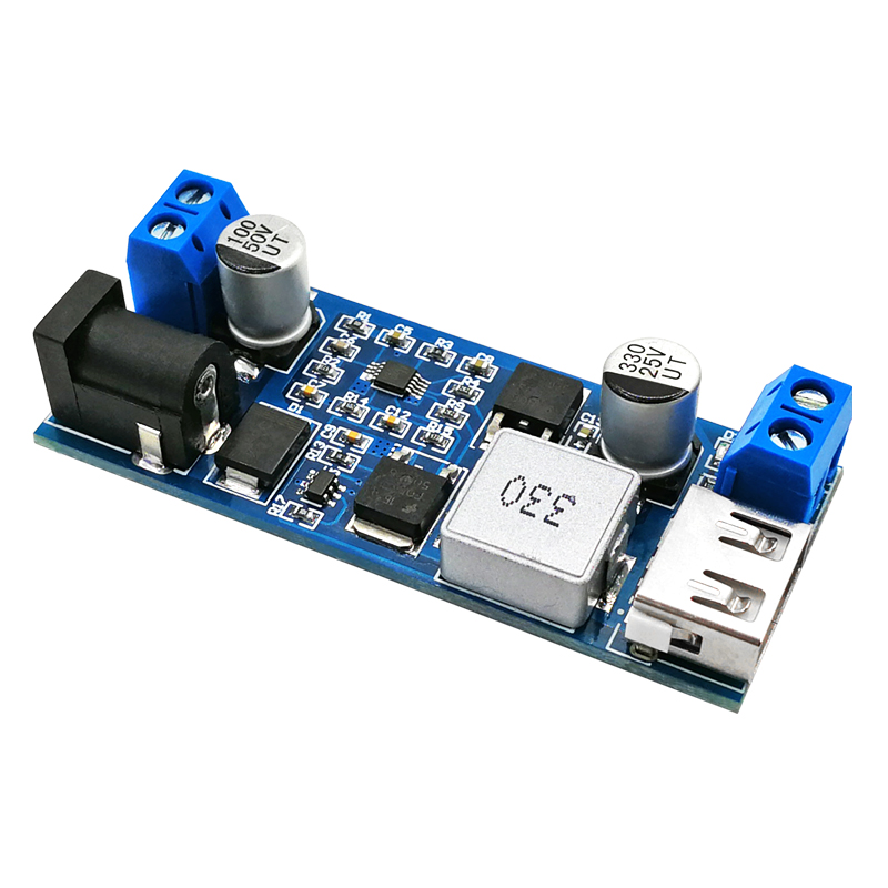 XH-M249 直流5V6A降压模块12V24V转5V电源USB充电5A大功率30W