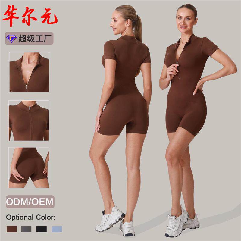 大码新款吸湿排汗夏季健身服运动S曲线紧身连体瑜伽服