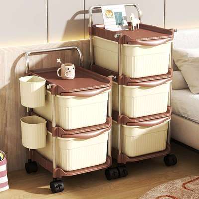 小推车置物架厨房落地卧室多层零食移动浴室卫生间收纳储物架空间