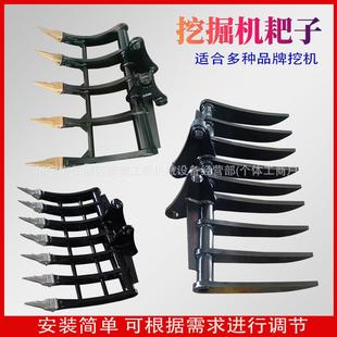 翻地草耙子挖机属具定制厂家耙子松土器园林农用松土除草多齿耙子