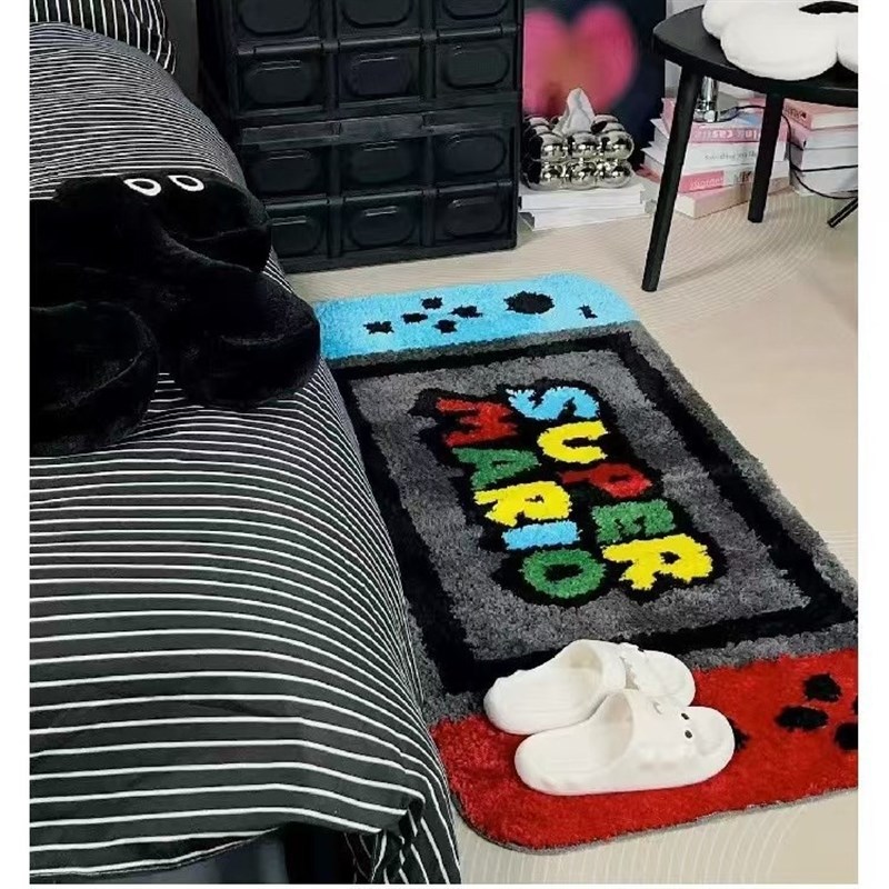 创意卡通卧室床边毯客厅游戏机地毯卧室加厚飘窗垫防滑耐脏地垫子