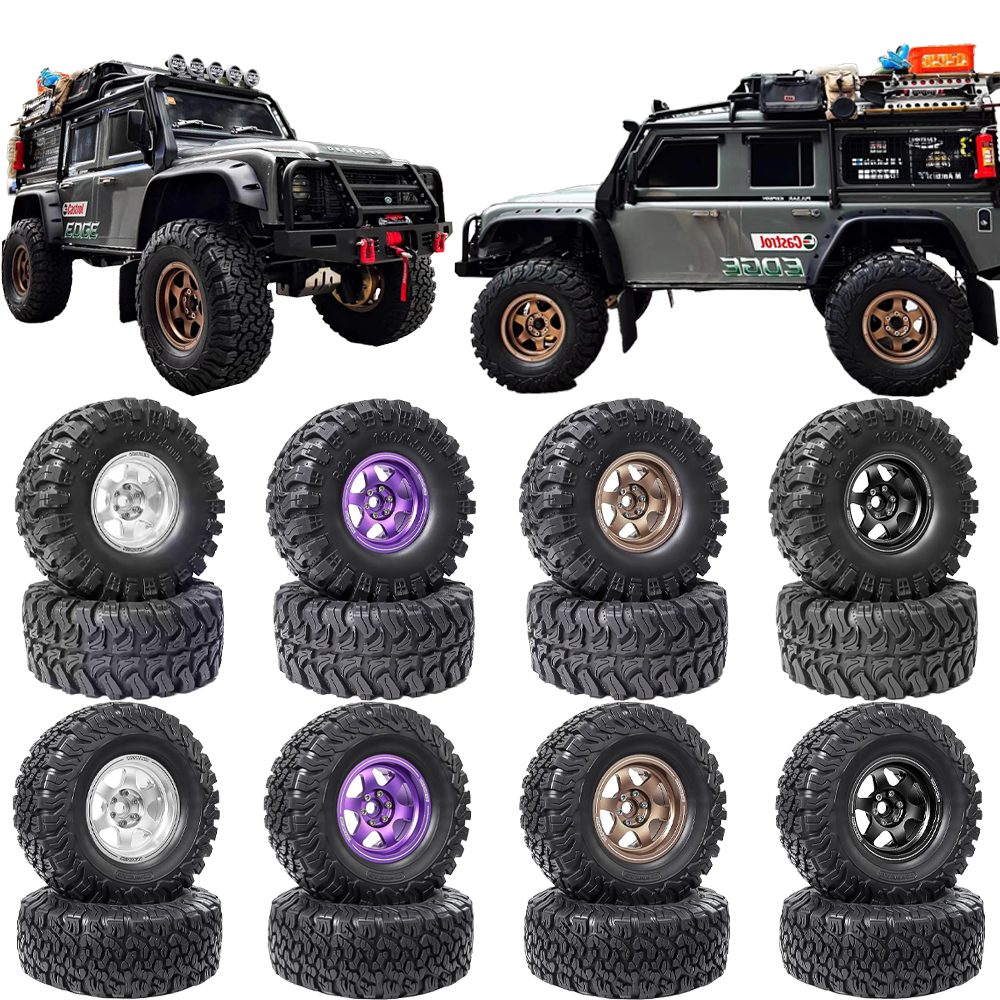 2.2寸攀爬车彷真夹胎竞速TE37金属轮毂SCX10TRX4易控H8HH8P