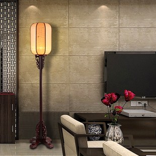 落地灯仿古卧室床头台灯实木客厅卧室书房酒店红灯笼落地灯