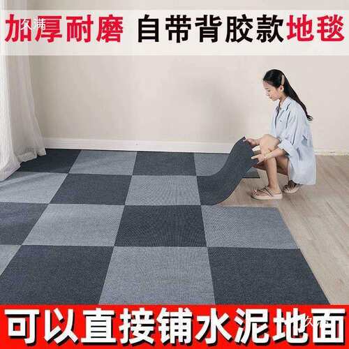 办公室地毯自粘式拼接方块卧室客厅水泥地直接铺台球厅大面积地垫