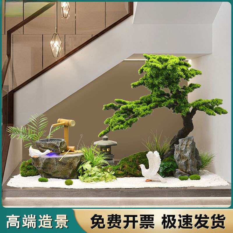 仿真松树迎客松罗汉松商场酒店室内装饰盆景造型假迎客松景观摆件
