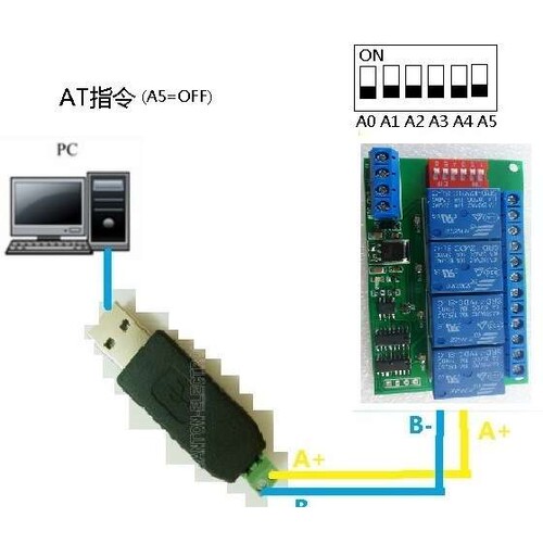 12V 4通道RS485总线多功能延时继电器MODBUS和AT指令控制遥控开关