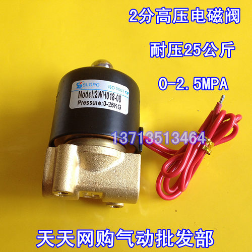 2WH018-08 2分高压电磁阀 0-2.5MPA 水阀 油阀 气阀 AC220V 24V