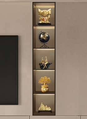 新中式办公室摆件博古q架高档高端大气上档次办公桌展示柜工艺品