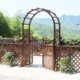 户外庭院碳化防腐实木拱门花园门葡萄架半圆网格拱形爬藤花架子
