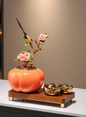 喜上眉梢如意摆件新中式q高档客厅博古架装饰品入户玄关工艺礼品