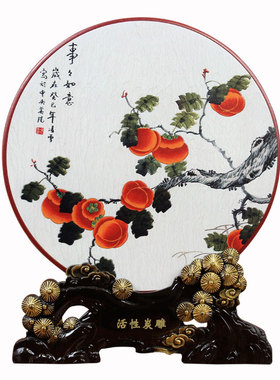 新中式摆件复古工艺品客厅书房间中国风古典装饰品玄关Z博古架摆