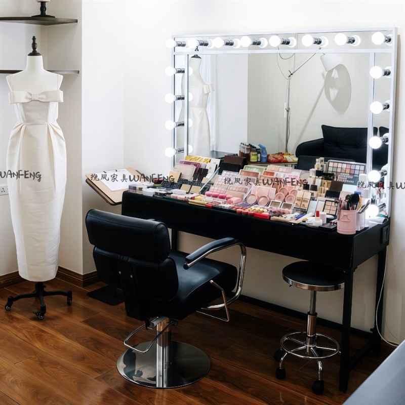高级影楼婚纱店专业带灯化妆台美容E院彩妆化妆师专用工作室梳妆