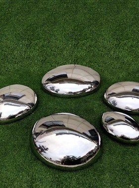 不锈钢石头鹅卵石镜面o金属创意水滴雕塑户外城市园林草地景观摆