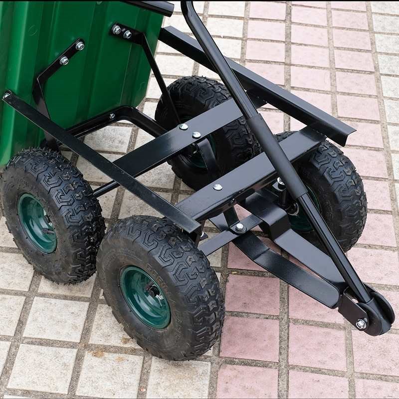 四轮塑料翻斗车手拉o车平板车拖车拉货车小推车农用推货搬运车用