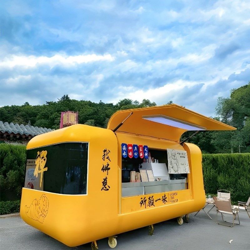 小吃车多功能餐车电动四轮早餐车快餐车油炸车烧烤车卤菜车熟食车