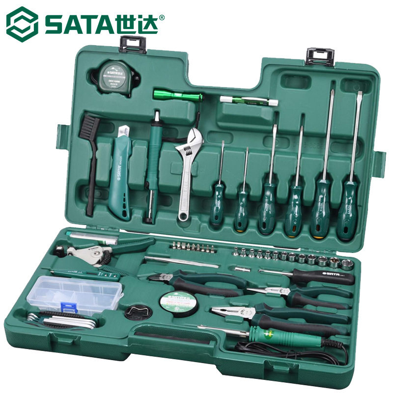 世达09536组合工具套装61件电讯工具家用电工多功能维修工具箱