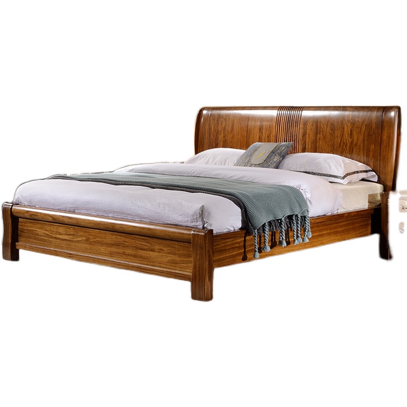 乌金木床全实木双人床主卧大床现代中式家具箱体婚床1.8米储物床