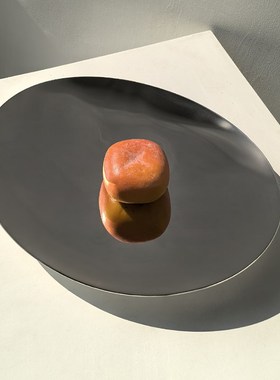 态生活意式轻奢风镜面不锈钢托盘家用茶几水果盘甜品盘软装装饰品