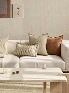 echo回声侘寂风日式简约民宿酒店样板房米橙色抱枕沙发腰枕靠垫套