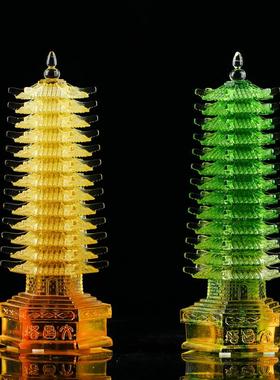 琉璃文昌塔摆件七层十三层塔家居佛堂供具高考送礼书房玄关工艺品
