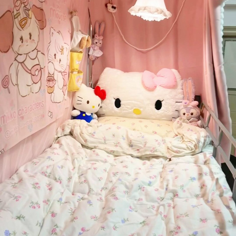 哈喽kt靠枕床头宿舍学生可爱枕头少女心靠垫上下铺床靠背改造好物