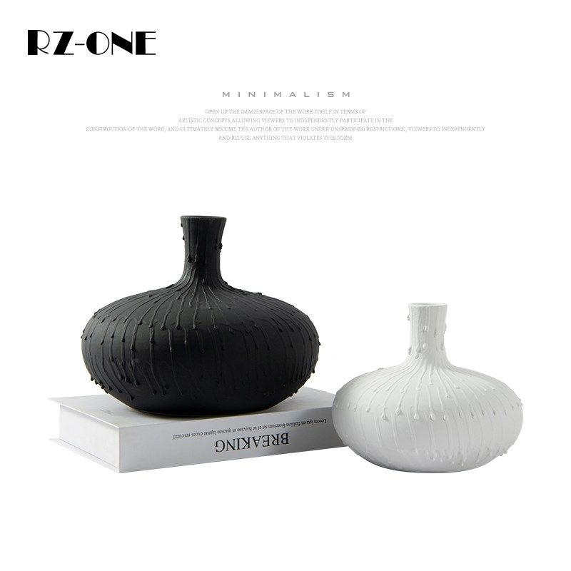 极简陶瓷花瓶白色侘寂风摆件民宿黑白色状家居装饰品简约花插花器,清洗/食品/商业设备,洗车机,淘宝优惠券,粉丝福利购,淘宝优惠卷