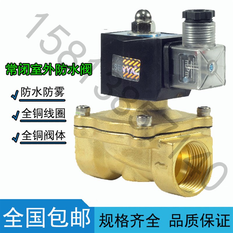 室外防水电磁阀水阀开关阀220VDC24V气阀排水防雾DC12V4分6分1寸