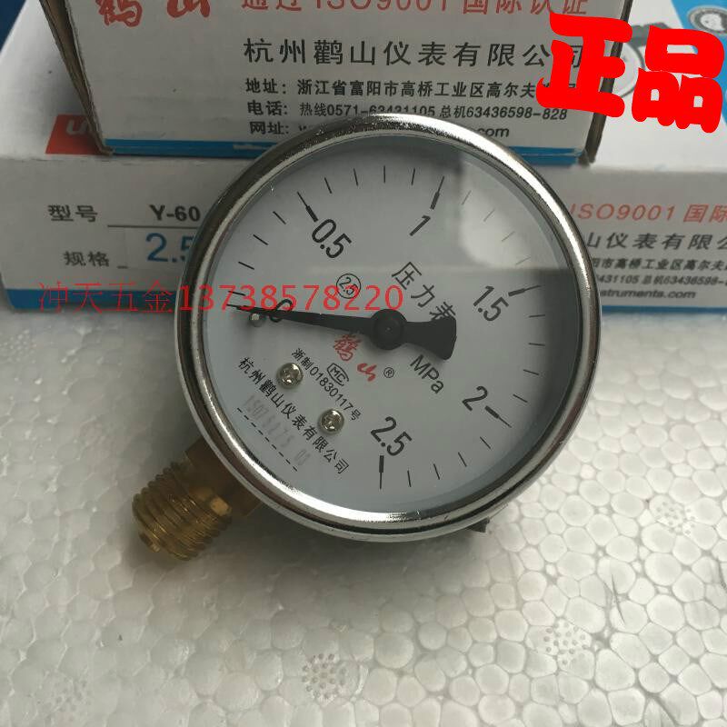 杭州鹳山仪表防震 Y-100  1MPa 隔膜压力表表头 150mm 电接点