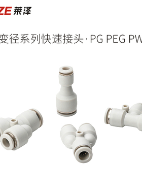 莱泽气动快插快速气管接头直通变径PG PEG PW6-4 8-6 10-8大小头