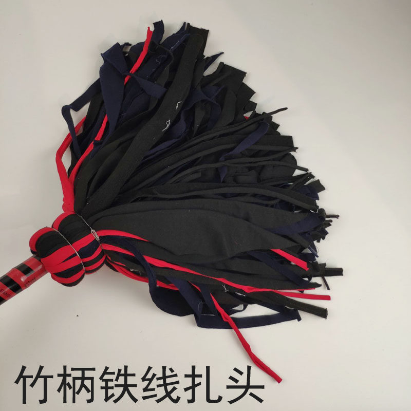 老式布拖木柄杂色不掉毛墩布头竹柄拖把工厂学校布拖车间家用地拖