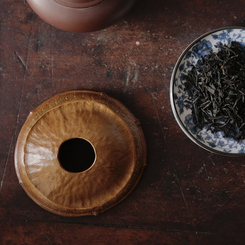 天然竹制大漆投茶器 茶漏导茶入壶取茶器茶叶漏斗