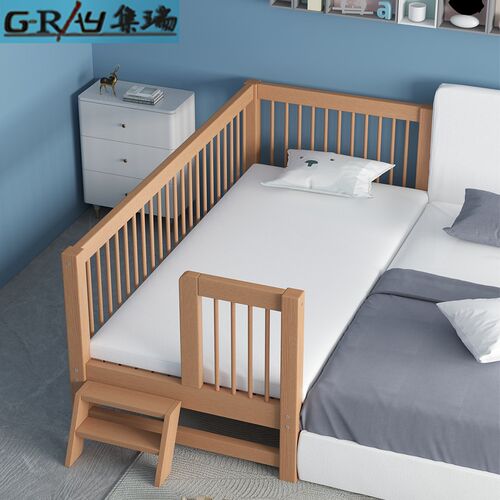 集瑞大床拼接床婴幼儿子母床实木无甲醛围栏边床儿童加宽床可定制