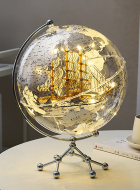 创意透明地球仪摆件m轻奢高档家居客厅电视柜酒柜办公室高级装饰