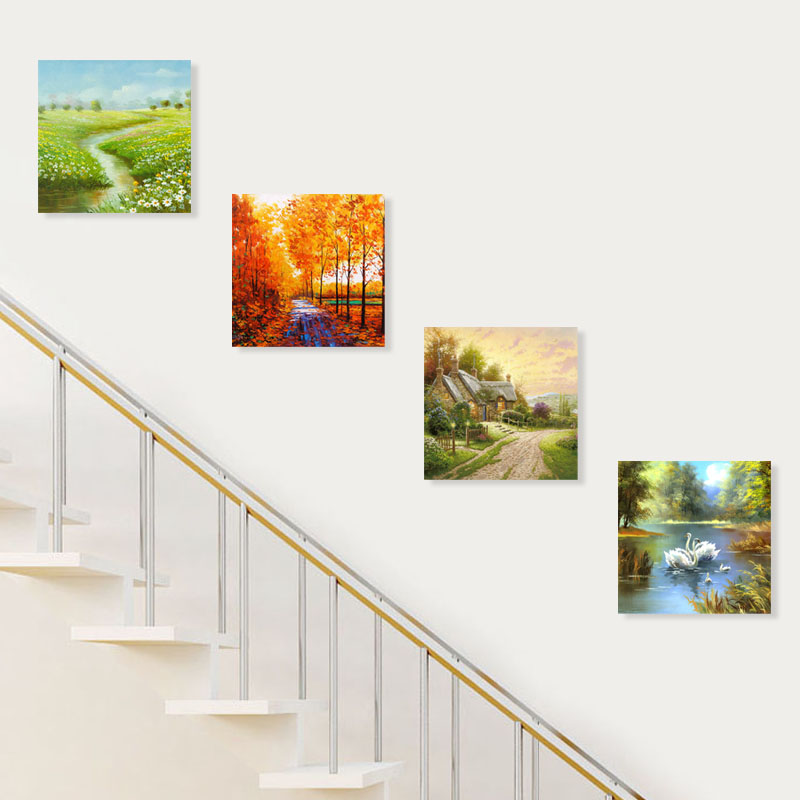 楼梯间装饰画田园风格风景画挂画过道餐厅餐厅壁画卧室床边儿童房图片