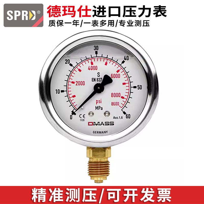 德玛仕测压表德国进口TEC压力表接口G1/4挖机液压泵高端测试仪表